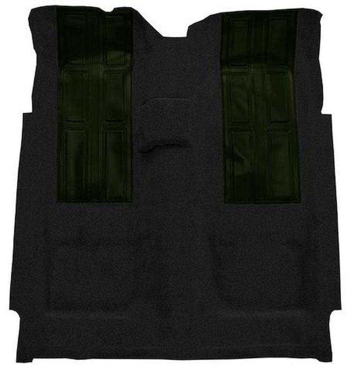 F9601901 1972-73 Ford Torino GT 2-Door 4-Speed; Loop Carpet; Kit w/ 2 Dark Green Inserts; Black