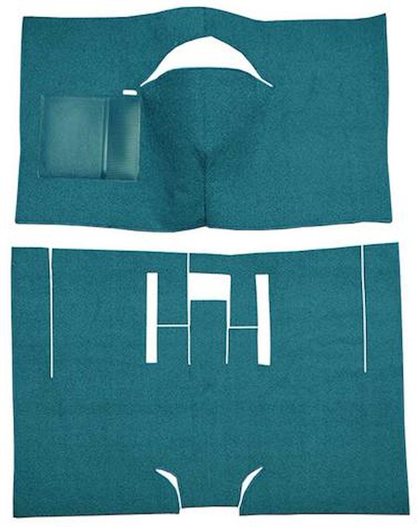 F9738006 1962 Ford Fairlane 2-Door Coupe Bucket Seat w/ Console Cut & Sewn; Loop Carpet; Kit; Aqua