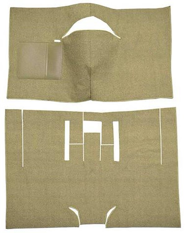 F9738044 1962 Ford Fairlane 2-Door Coupe Bucket Seat w/ Console Cut & Sewn; Loop Carpet; Kit; Fawn Sandalwood