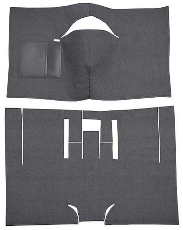 F9738047 1962 Ford Fairlane 2-Door Coupe Bucket Seat w/ Console Cut & Sewn; Loop Carpet; Kit; Gunmetal Gray