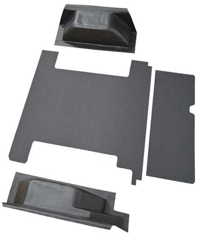 F9759027 1966-76 Ford Bronco w/ 1 Gas Tank & Tailgate Lock - Cargo Area Vinyl Flooring Kit - Gray