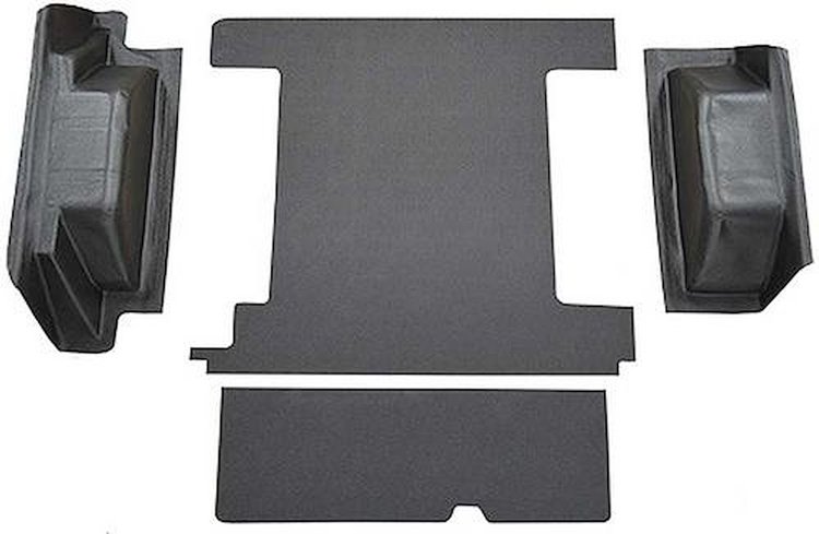 F9759101 1966-76 Ford Bronco w/ 2 Gas Tanks & Tailgate Lock - Cargo Area Vinyl Flooring Kit - Black