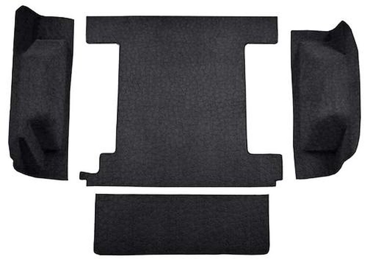 F9762601 1966-73 Ford Bronco w/ 1 Gas Tank w/o Tailgate Lock; Cargo Area; Loop Carpet; Kit; Black