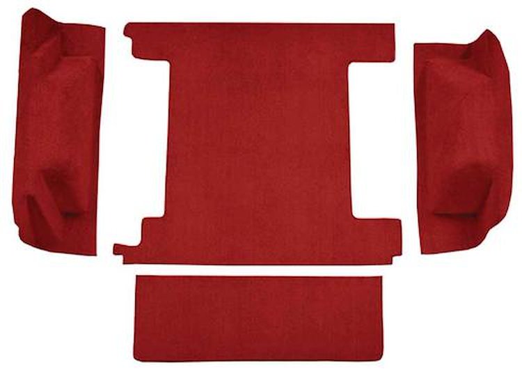 F9762902 1966-73 Ford Bronco w/ 2 Gas Tanks w/o Tailgate Lock; Cargo Area; Loop Carpet; Kit; Red