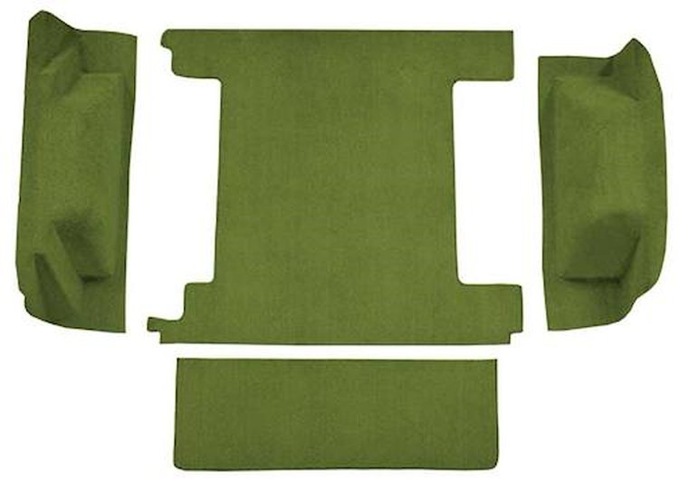F9762919 1966-73 Ford Bronco w/ 2 Gas Tanks w/o Tailgate Lock; Cargo Area; Loop Carpet; Kit; Moss Green