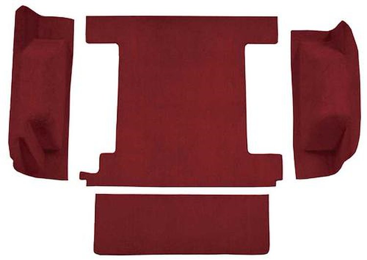 F9763115 1974-76 Ford Bronco w/ 1 Gas Tank w/o Tailgate Lock; Cargo Area; Molded; Cutpile Carpet; Kit; Maroon