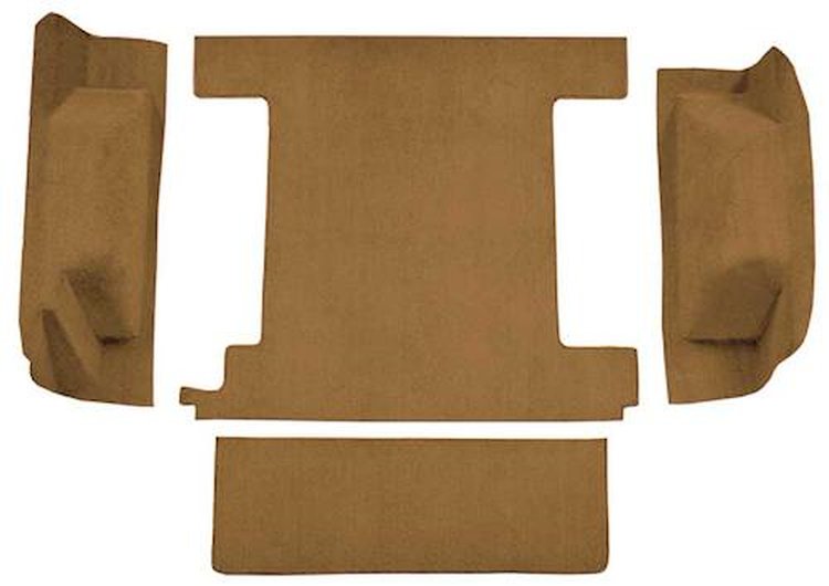 F9763137 1974-76 Ford Bronco w/ 1 Gas Tank w/o Tailgate Lock; Cargo Area; Molded; Cutpile Carpet; Kit; Buckskin