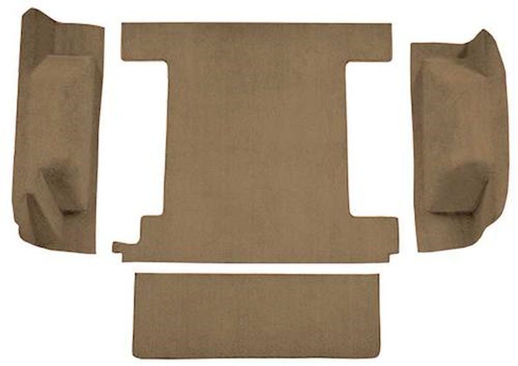 F9763144 1974-76 Ford Bronco w/ 1 Gas Tank w/o Tailgate Lock; Cargo Area; Molded; Cutpile Carpet; Kit; Sandalwood