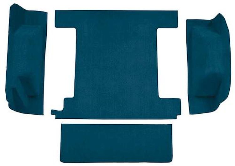 F9763153 1974-76 Ford Bronco w/ 1 Gas Tank w/o Tailgate Lock; Cargo Area; Molded; Cutpile Carpet; Kit; Dark Blue