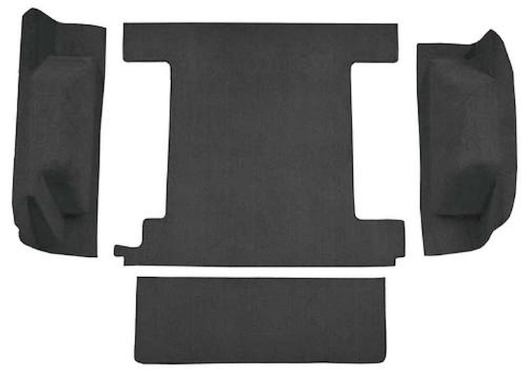 F9763157 1974-76 Ford Bronco w/ 1 Gas Tank w/o Tailgate Lock; Cargo Area; Molded; Cutpile Carpet; Kit; Charcoal