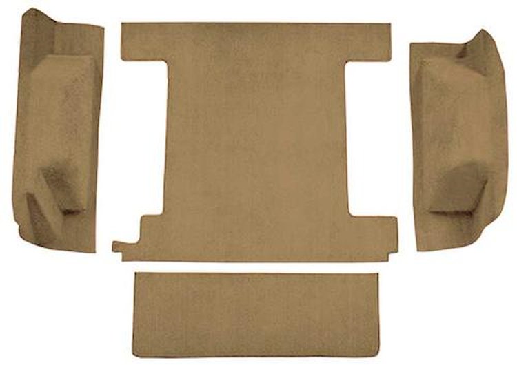 F9763169 1974-76 Ford Bronco w/ 1 Gas Tank w/o Tailgate Lock; Cargo Area; Molded; Cutpile Carpet; Kit; Medium Saddle