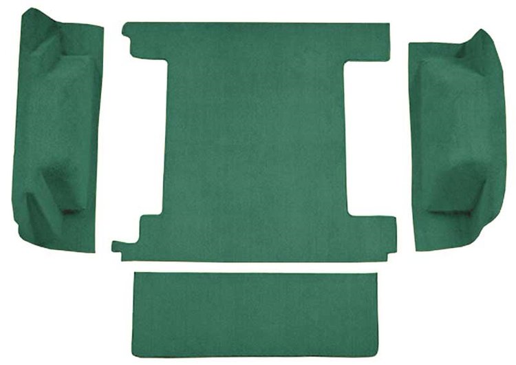 F9763414 1974-76 Ford Bronco w/ 2 Gas Tanks w/o Tailgate Lock; Cargo Area; Molded; Cutpile Carpet; Kit; Light Jade Green