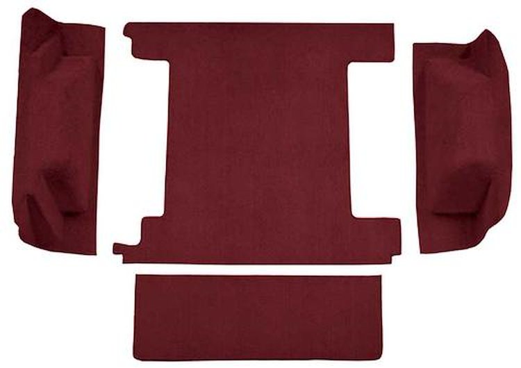 F9763415 1974-76 Ford Bronco w/ 2 Gas Tanks w/o Tailgate Lock; Cargo Area; Molded; Cutpile Carpet; Kit; Maroon