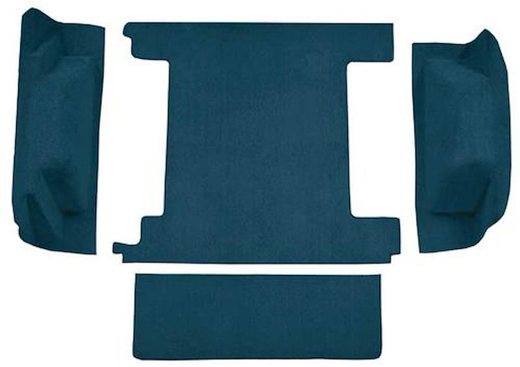 F9763453 1974-76 Ford Bronco w/ 2 Gas Tanks w/o Tailgate Lock; Cargo Area; Molded; Cutpile Carpet; Kit; Dark Blue