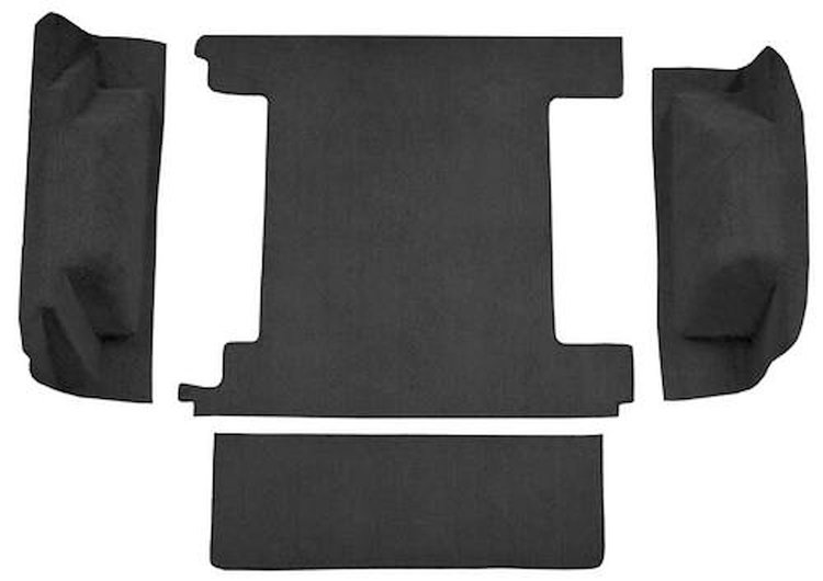 F9763457 1974-76 Ford Bronco w/ 2 Gas Tanks w/o Tailgate Lock; Cargo Area; Molded; Cutpile Carpet; Kit; Charcoal