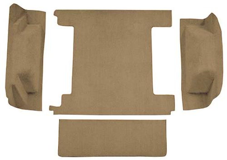 F9763469 1974-76 Ford Bronco w/ 2 Gas Tanks w/o Tailgate Lock; Cargo Area; Molded; Cutpile Carpet; Kit; Medium Saddle