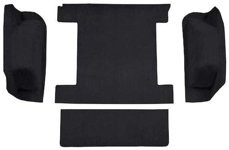 F9763601 1977 Ford Bronco w/o Tailgate Lock; Cargo Area; Molded; Cutpile Carpet; Kit; Black