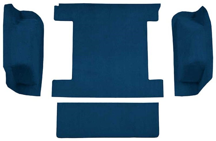 F9763608 1977 Ford Bronco w/o Tailgate Lock; Cargo Area; Molded; Cutpile Carpet; Kit; Blue