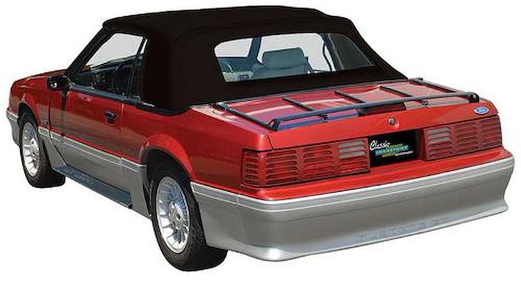 FM2204333 1983-90 Ford Mustang Convertible; Plastic Rear Window; With Black Vinyl Trim