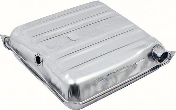 FT3001C Gas Tank 1955-56 Chevy Bel Air/150/210; w/Square Corners; w/o Vent Tube; Stainless; 16 Gallon; Expt Nomad, Station Wagon
