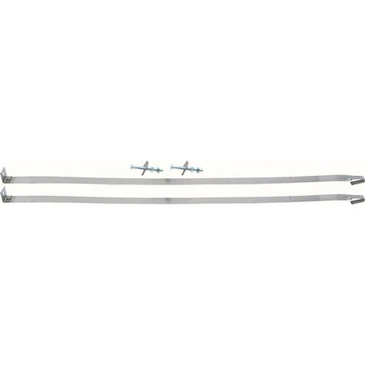 FT4100B Fuel Tank Mounting Straps 1958 Impala, Bel Air, Biscayne; Stainless Steel; w/ 16 Gallon Tank; Except Station Wagon Model