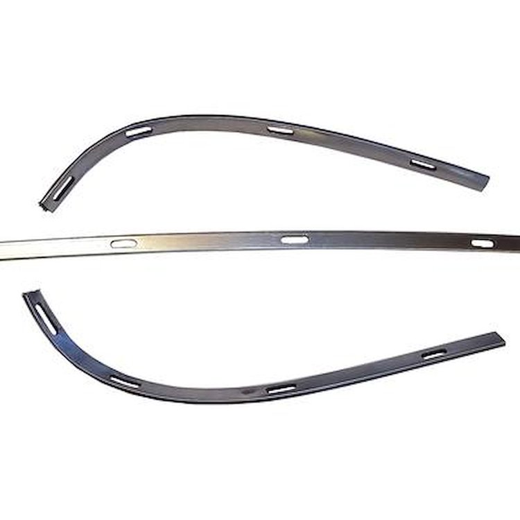 FTS6667 1966-67 Ford Fairlane; Mercury Comet; Convertible Top Rear Tack Strip Bow Set; Tacking Rail; Trimstick; 3-Piece