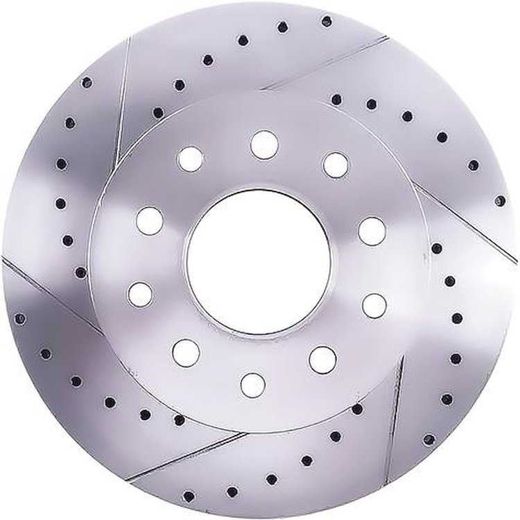 GM5560L Rear Brake Rotor; Ford 9", GM 10 or 12 Bolt; 11" Diameter; 5x4.75" or 5x4.5" Dual Lug Pattern; Ford 7/16" Studs;