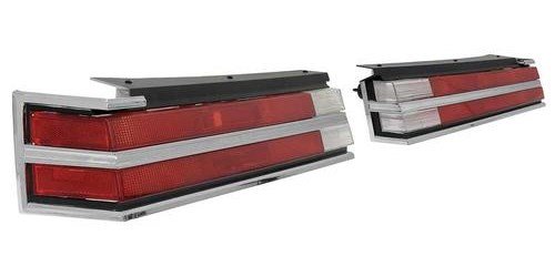 GN14022 1984-87 Buick Regal; Tail Lamp Lens and Bezel Kit; 6-Pieces; Plus Clip and Gasket Set; Chrome Bezels