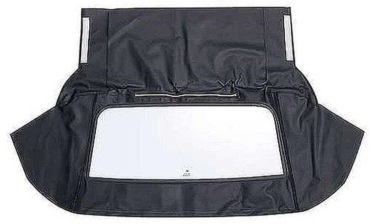 HG1118114 1971-75 Impala; Convertible; Rear Window Only; Glass; w/o Defroster; Stayfast Canvas Cloth; Black
