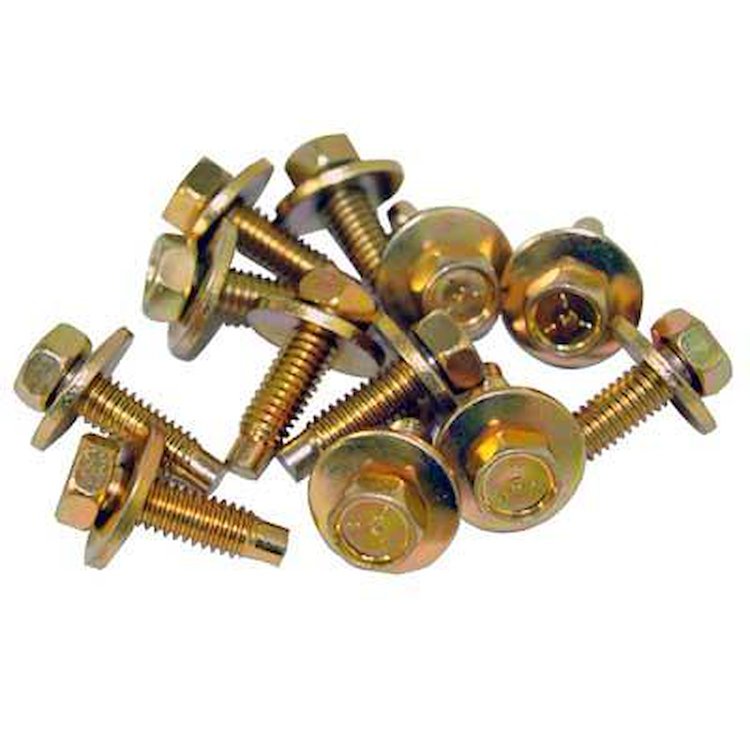 HK107 Ford Fender Bolt Set; 5/16 in.-18 x 1-1/16 Hex; Yellow Dichromate; 12 Pieces