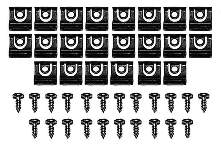 HK401 1965 Mustang Coupe/Fastback 44 Piece Front Windshield Molding Clip Kit