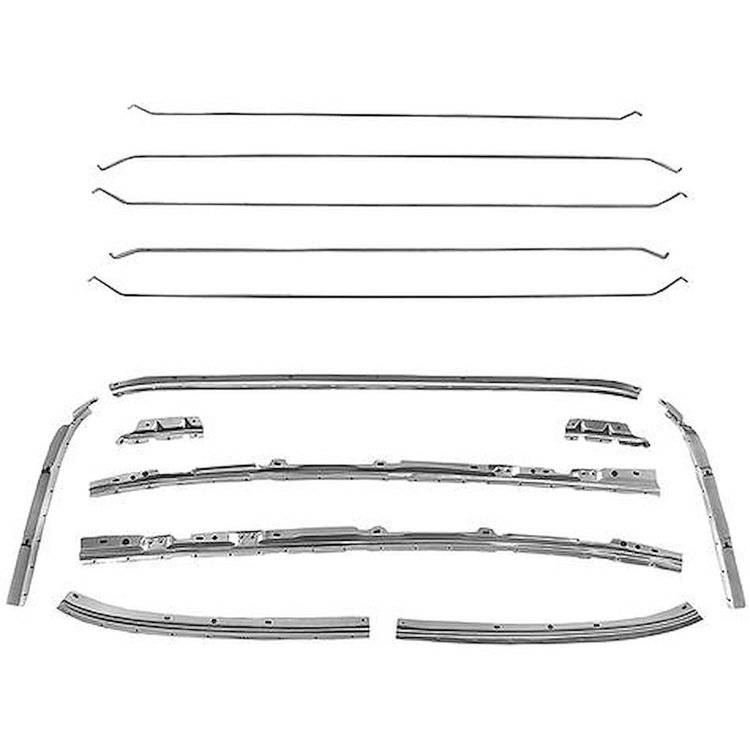 IN11070G Headliner Retainer Strip Set with Bows for 1968-1972 Pontiac GTO, LeMans, Tempest