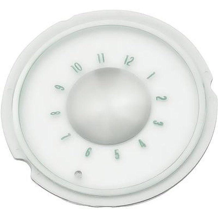 IN12876P 1965-65 Chevrolet Impala, Bel Air; Instrument Clock Lens; Green Lettering