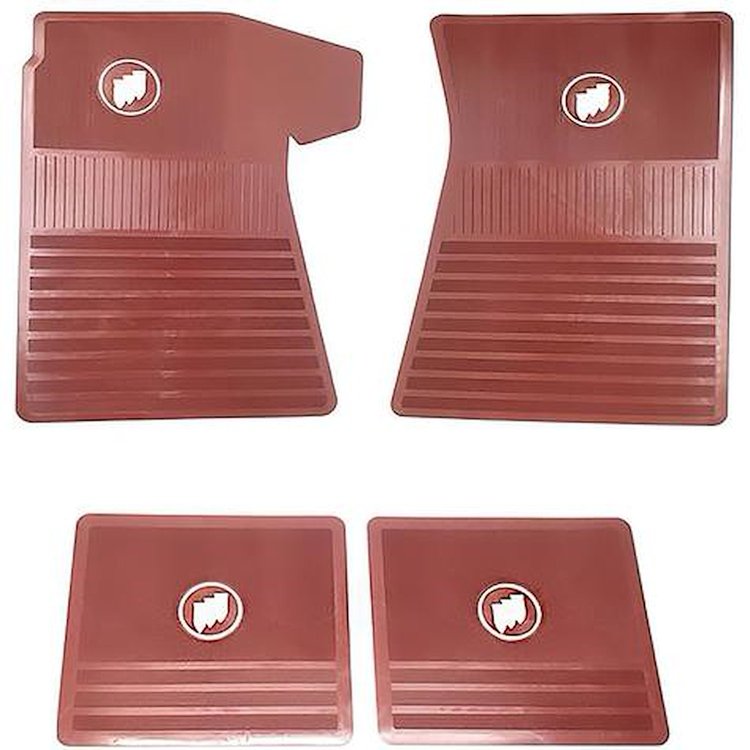 IN2357Z 1961-75 Various Buick Vehicles; Floor Mat Set; Red