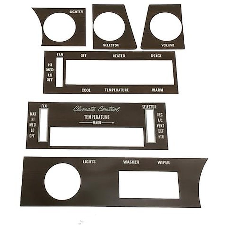 IN2466S 1970-72 Buick Skylark; Woodgrain Dash Insert; Back Lit; Translucent
