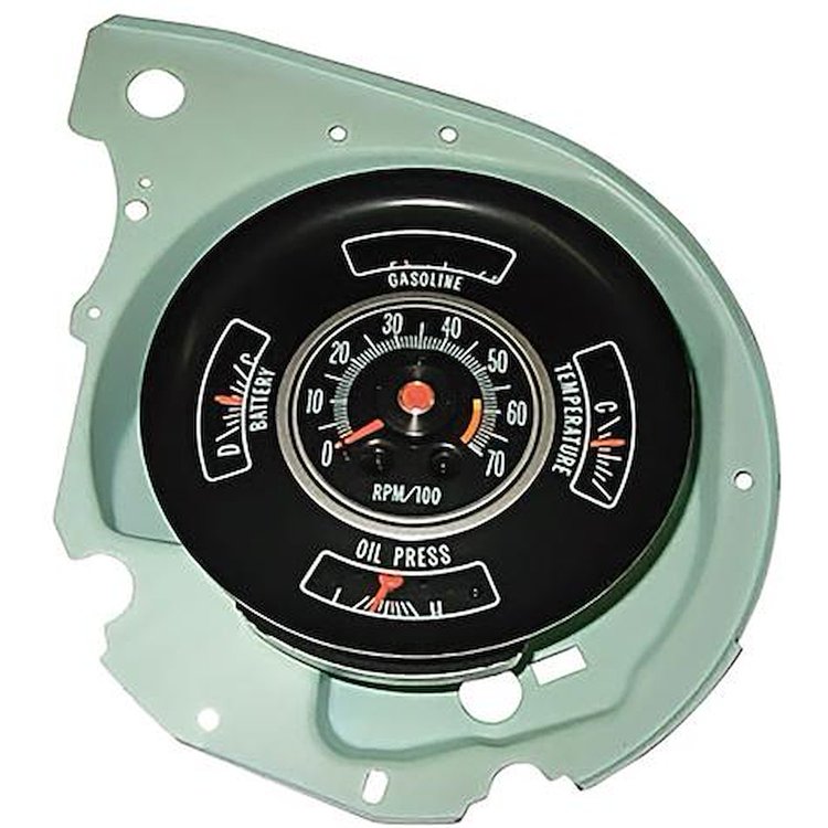 IN6151V 1969 Chevrolet Chevelle; Tachometer; 6000 RPM Red Line; Fuel, Temp, Oil, Battery