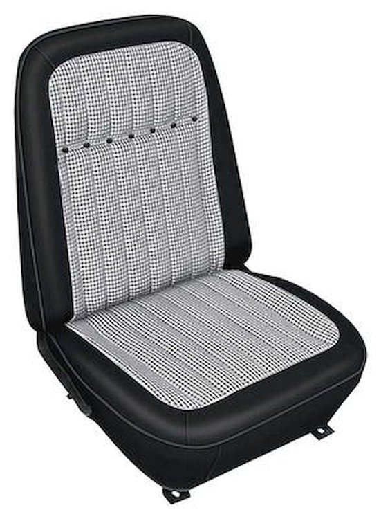 K1006900301 1969 Chevrolet Camaro; Front Buckets and Rear Seat Upholstery Set; Models with Custom Houndstooth Interior; Coupe; W