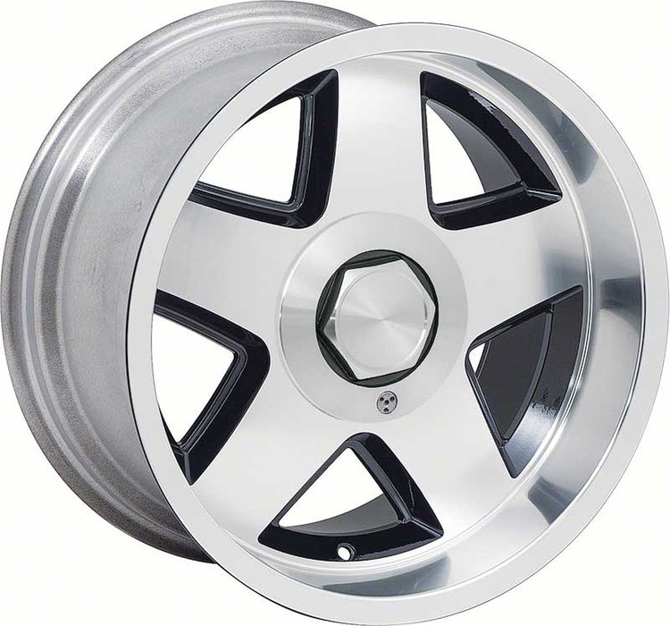 K151802BK 5-Spoke Aluminum Wheel Set With Black Accents 1982-02 Camaro/Firebird R15 Style 17" x 9.5"