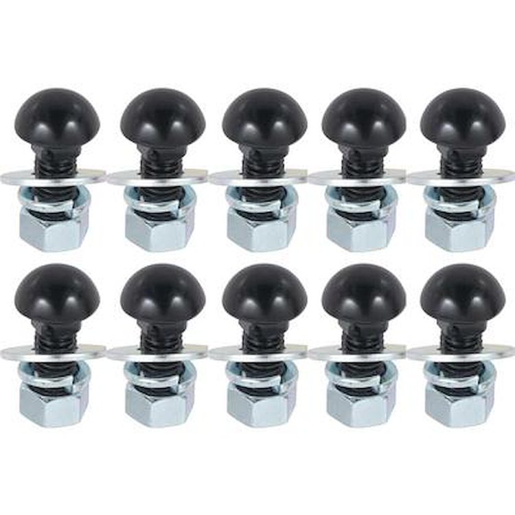 K219B 1938-72 Chevy, GMC Pickup, Blazer/Jimmy, Suburban; Bumper Bolt Set; Front or Rear; 1/2 in.-13 x 1-1/2; 10-Piece Set; Black