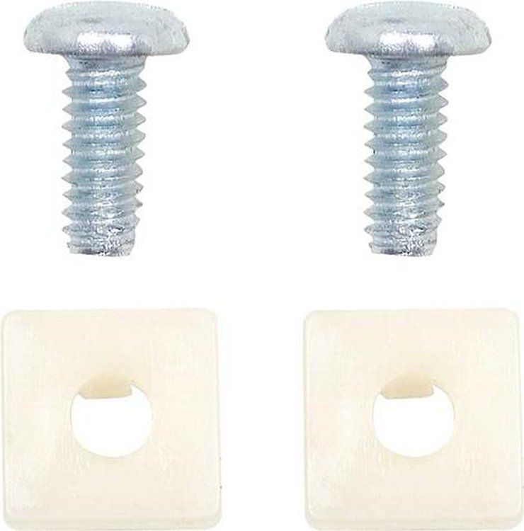K49067 License Plate Mounting Nut & Screw Set, 4 Pieces, (2 Nylon Nuts & 2 Screws)