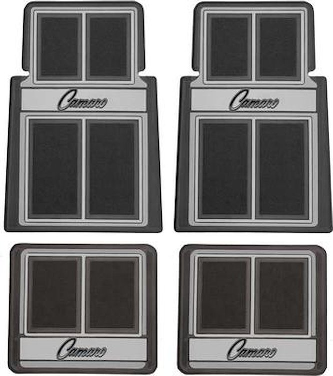 K75801 1967-69 Camaro; Floor Mats; Script Lettering; Front and Rear; Blue 4 Piece Set
