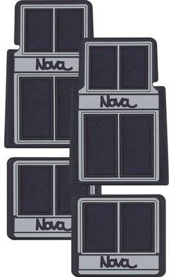 K75901 1962-79 Nova; Floor Mat Set; with Nova Script; Front and Rear; Black; 4 Piece Set