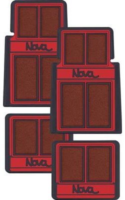 K75902 1962-79 Chevrolet Nova; Floor Mat Set; with Nova Script Lettering; Red; 4 Piece Set
