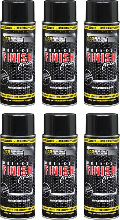 K89549 Finish Paint OER Black Wrinkle Case of 6; 16 Oz Aerosol Cans