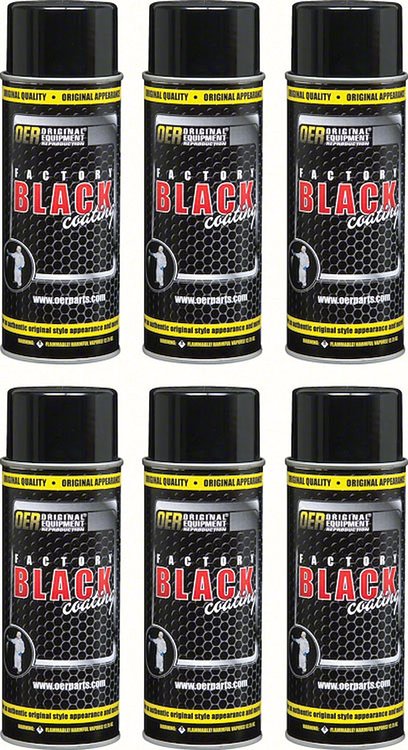 K89594 Engine Paint OER "Factory Black" High Gloss Black Case of 6; 16 Oz Aerosol Cans