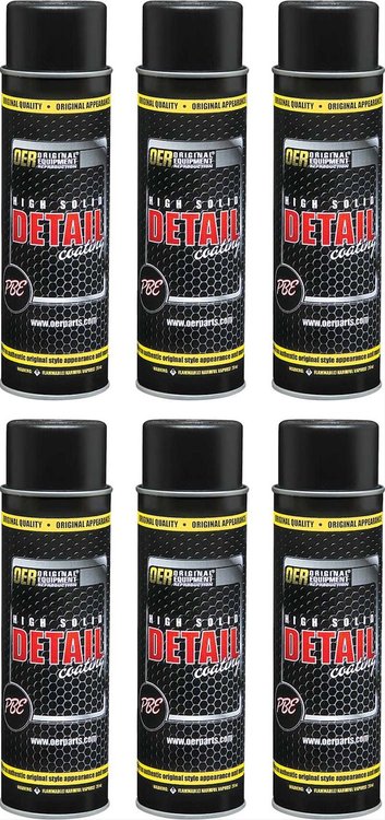 K89677 Detail Coating OER Gloss Black High Solids Case of 6; 16 Oz Aerosol Cans