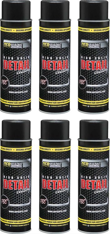 K89678 Detail Coating OER Flat Black High Solids Case of 6; 16 Oz Aerosol Cans