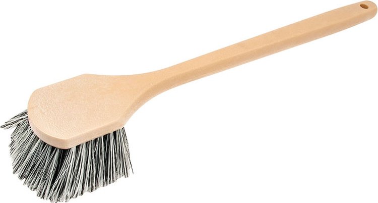 Wash Brush Gentle Bristles Straight Head 18 Handle Grey/White
