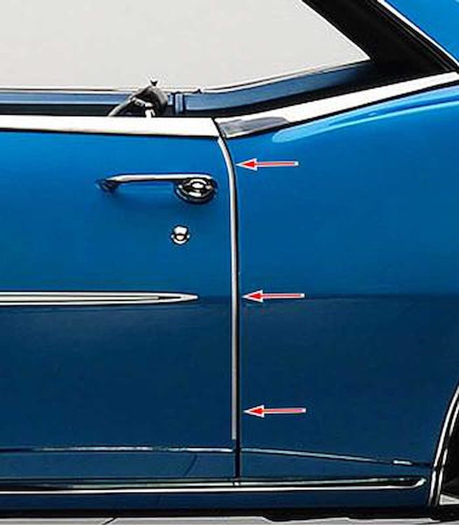 K9343 Door Edge Guards 1967-68 Camaro/Firebird; Pair