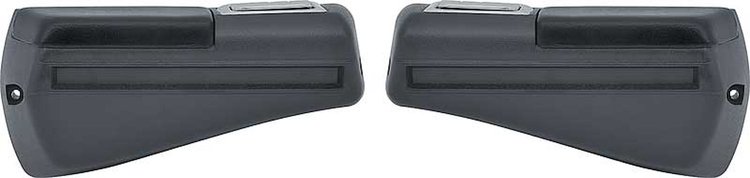 K99701 Rear Armrest Assemblies 1968-72 Nova, Chevelle, Skylark, GTO; 2-Door, Coupe; Without Trim Moldings; Black; Pair